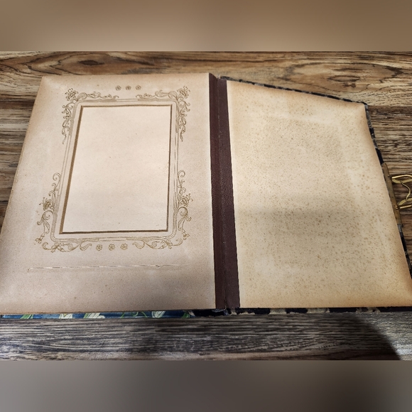 Vtg Victorian Lady & Man CELLULOID PHOTO ALBUM Scrapbook Velvet  Gold Hardware - Picture 14 of 16
